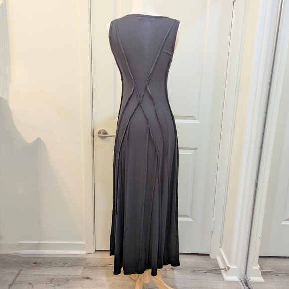 Karen Kane Long Black Sleeveless Pleated Fill Maxi Evening Dress - Picture 7 of 10